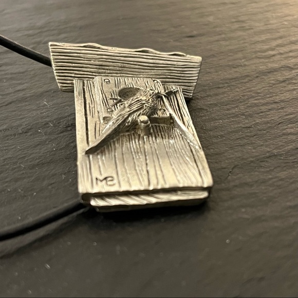 Large Birdhouse Pewter Necklace Bird Nesting by Marjolein Bastin - Picture 12 of 13